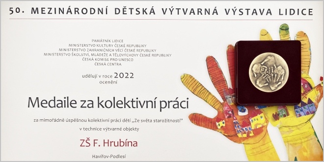Diplom k medaili získané na výstavě v Lidicích